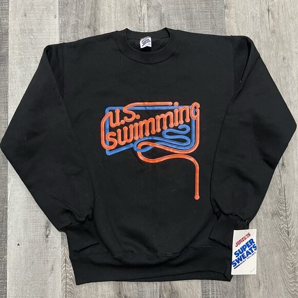 JERZEES Other - Vintage US Swimming Sweatshirt Deadstock NWT 90s Olympic Swim Diving USA Medium